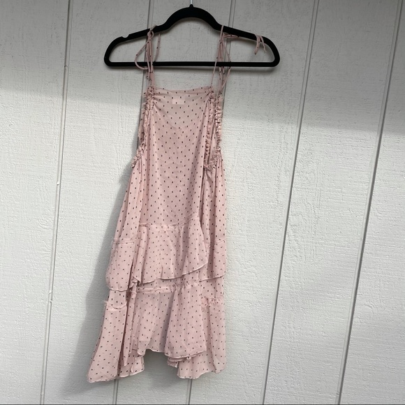 Free People Polka Dot Pink Ruffle Slip Dress - Picture 3 of 5